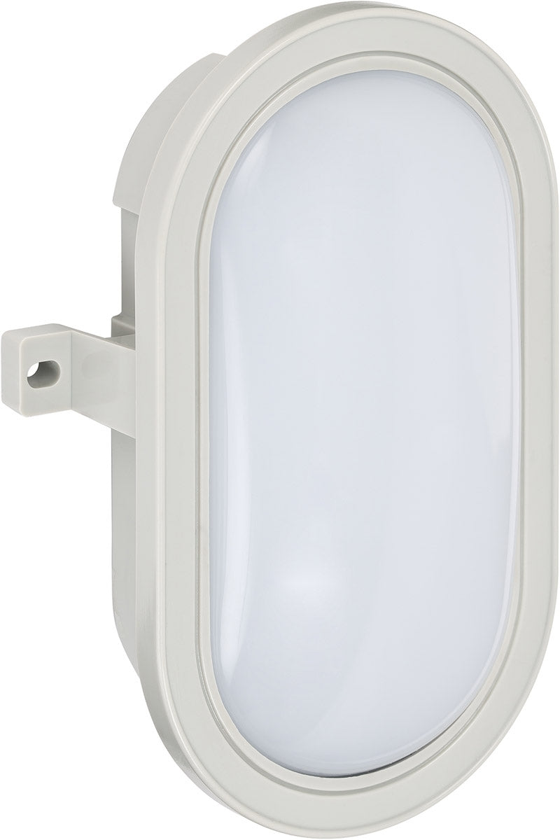 Außenwandleuchte LED-Ovalleuchte Höhe 17,5 cm weiß 1-flammig oval