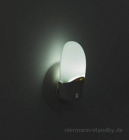 Steckdosenleuchte Nachtlicht Höhe 7,7 cm weiß 1-flammig oval