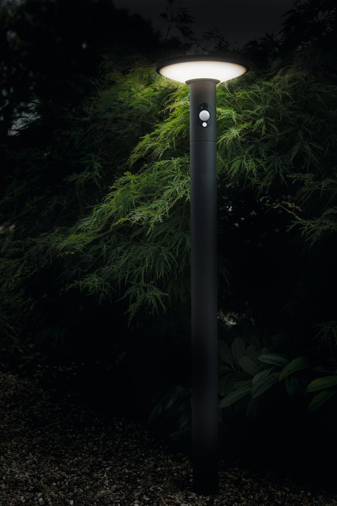 Wegeleuchte Karina, LED, IP54, Solar, mit Bewegungsmelder, Höhe 100 cm, schwarz