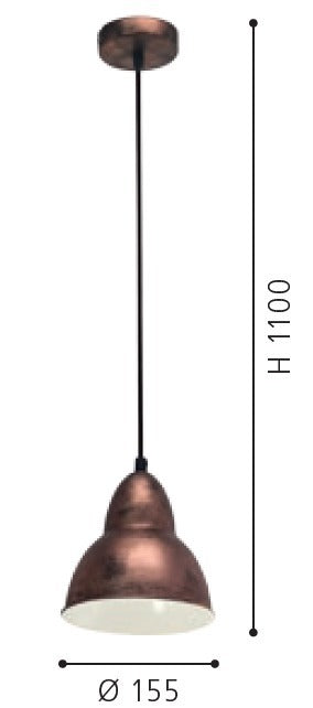 Pendelleuchte Truro, Ø 15,5 cm, kupferfarben-antik