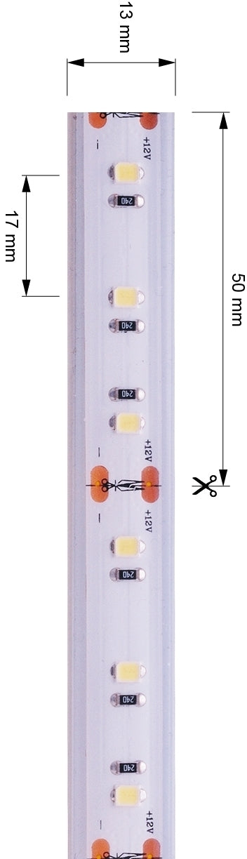 einfarbiger LED Strip Flexibler LED Stripe, 2835, SMD, Kaltweiß, 12V DC, 50,00 W