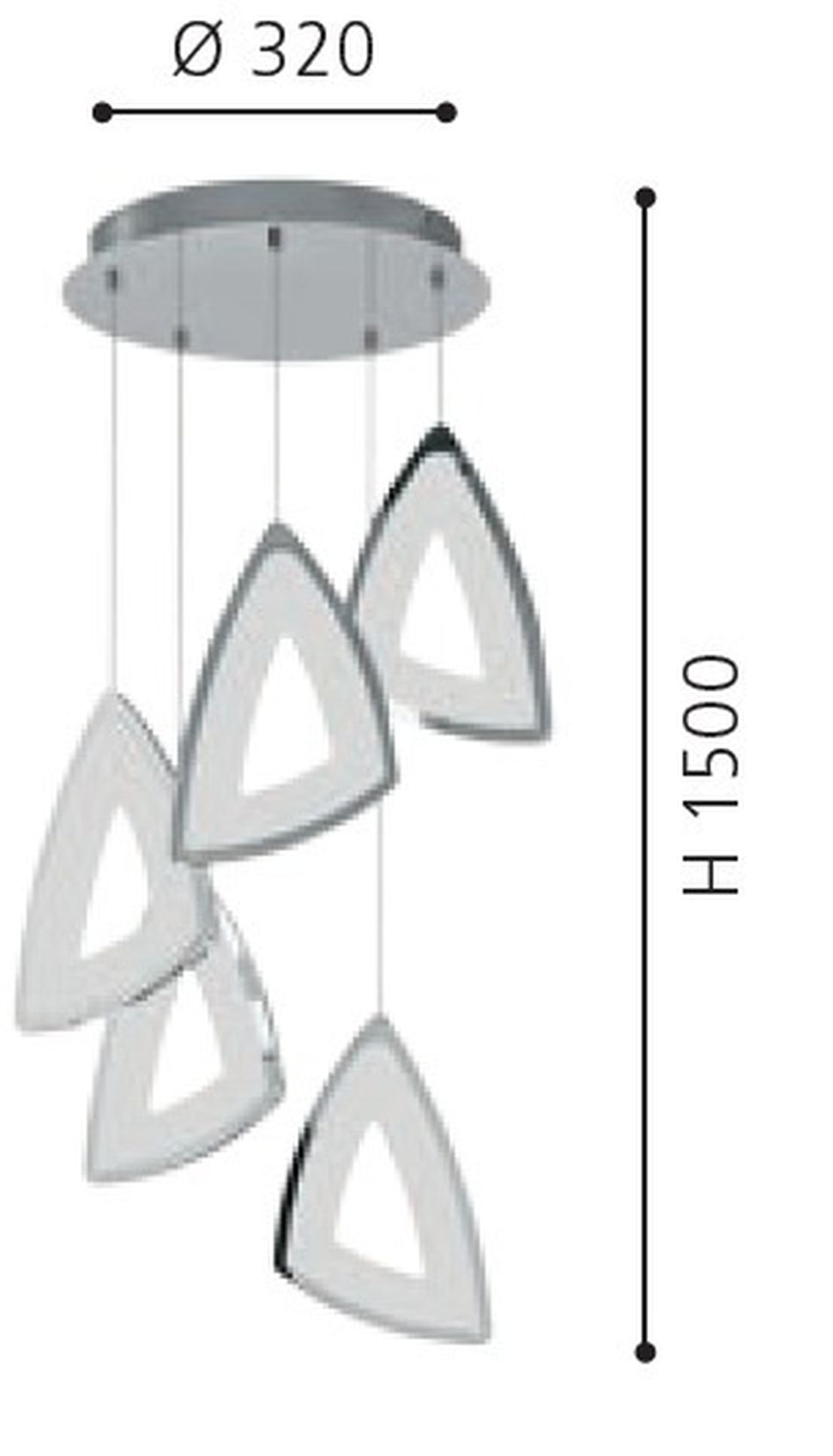 Pendelleuchte Amonde, Höhe 150 cm, dimmbar, inkl. LED