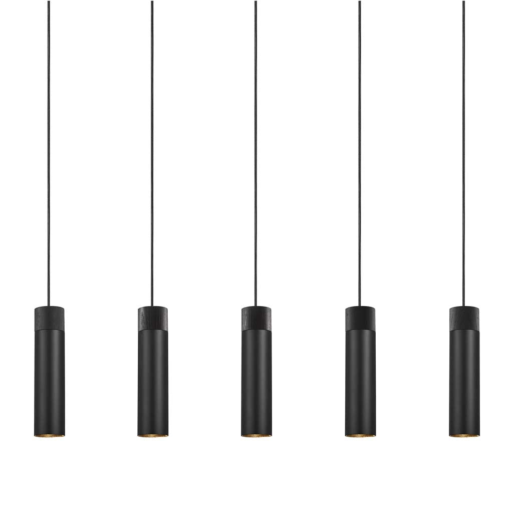 Leuchte Tilo 5 Länge 80,6 cm schwarz 5-flammig zylinderförmig B-Ware